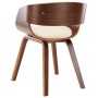 Sillas de comedor 2 uds madera curvada y cuero sintético crema
