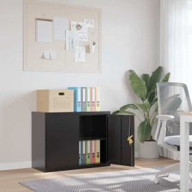 Armario archivador de acero negro 90x40x70 cm Armario archivador de acero negro 90x40x70 cm