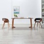 Sillas de comedor 2 unidades madera curvada y tela gris
