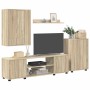 Juego de mueble de TV de 4 piezas 4 pcs Roble Sonoma