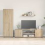 Juego de mueble de TV de 4 piezas 4 pcs Roble Sonoma
