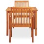 Set comedor de jardín 3 pzas y cojines madera maciza de acacia