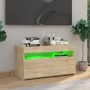 TV-Schrank mit LED-Leuchten Sonoma-Eiche 75x35x40 cm von vidaXL, TV-Möbel - Ref: Foro24-804397, Preis: 47,01 €, Rabatt: %