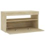 Mueble de TV con luces LED roble Sonoma 75x35x40 cm de vidaXL, Muebles TV - Ref: Foro24-804397, Precio: 49,65 €, Descuento: %