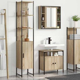 Juego de muebles de baño 3 pcs Roble Sonoma 33 x 33 x 185.5 cm Juego de muebles de baño 3 pcs Roble Sonoma 33 x 33 x 185.5 cm