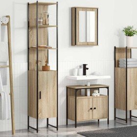 Juego de muebles de baño 3 pcs Roble Sonoma 33 x 33 x 185.5 cm