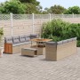 Conjunto de sofá de jardín 11 pcs Beige 100 x 100 x 71 cm