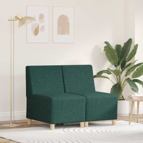Unidad de Sofá Modular sin Brazos 2 pcs Verde oscuro Unidad de Sofá Modular sin Brazos 2 pcs Verde oscuro