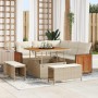 Conjunto de sofá de jardín 8 pcs Beige y Crema