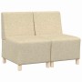 Unidad de Sofá Modular sin Brazos 2 pcs Crema 55 x 74 x 82 cm