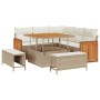 Conjunto de sofá de jardín 8 pcs Beige y Crema