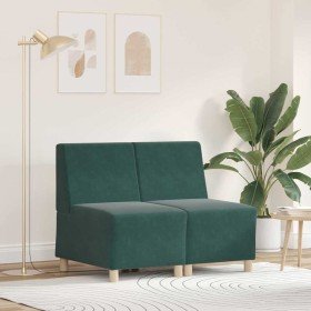 Unidad de Sofá Modular sin Brazos 2 pcs Verde oscuro en Sofás | Comprar online en Foro24