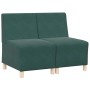 Unidad de Sofá Modular sin Brazos 2 pcs Verde oscuro