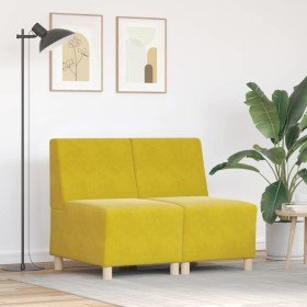 Unidad de Sofá Modular sin Brazos 2 pcs Amarillo