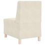 Unidad de Sofá Modular sin Brazos 2 pcs Crema 55 x 74 x 82 cm