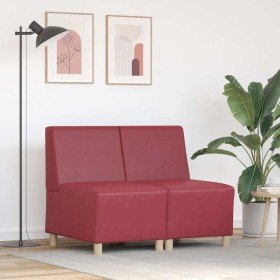 Unidad de Sofá Modular sin Brazos 2 pcs Rojo vino tinto