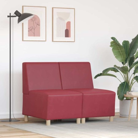 Unidad de Sofá Modular sin Brazos 2 pcs Rojo vino en Sofás | Comprar online en Foro24