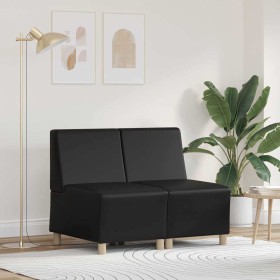 Unidad de Sofá Modular sin Brazos 2 pcs Negro 55 x 74 x 82 cm Unidad de Sofá Modular sin Brazos 2 pcs Negro 55 x 74 x 82 cm