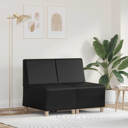 Unidad de Sofá Modular sin Brazos 2 pcs Negro 55 x 74 x 82 cm