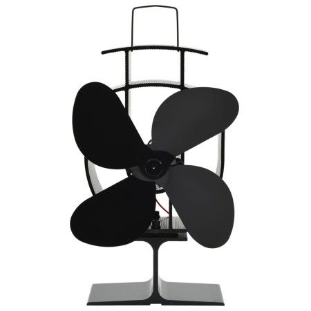 Heat Powered Stove Fan 4 Blades Black by vidaXL, Wood-burning fireplace fans - Ref: Foro24-51237, Price: 35,49 €, Discount: %