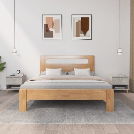 Mesitas de noche 2 uds contrachapada gris hormigón 50x46x50 cm de vidaXL, Mesitas de noche - Ref: Foro24-819541, Precio: 72,79 €