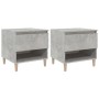 Mesitas de noche 2 uds contrachapada gris hormigón 50x46x50 cm de vidaXL, Mesitas de noche - Ref: Foro24-819541, Precio: 72,79 €