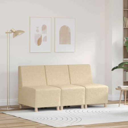 Unidad de Sofá Modular sin Brazos 3 pcs Crema 55 x 74 x 82 cm en Sofás | Comprar online en Foro24