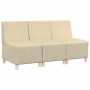 Unidad de Sofá Modular sin Brazos 3 pcs Crema 55 x 74 x 82 cm