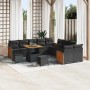 Conjunto de sofá de jardín 13 pcs Negro 80 x 80 x 71 cm