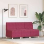 Unidad de Sofá Modular sin Brazos 3 pcs Rojo vino tinto