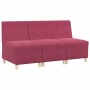 Unidad de Sofá Modular sin Brazos 3 pcs Rojo vino tinto