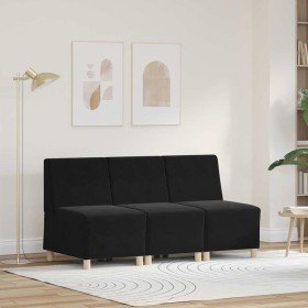 Unidad de Sofá Modular sin Brazos 3 pcs Negro 55 x 74 x 82 cm