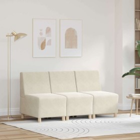 Unidad de Sofá Modular sin Brazos 3 pcs Crema 55 x 74 x 82 cm