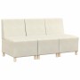 Unidad de Sofá Modular sin Brazos 3 pcs Crema 55 x 74 x 82 cm