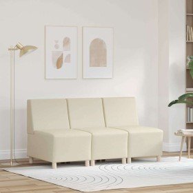 Unidad de Sofá Modular sin Brazos 3 pcs Crema 55 x 74 x 82 cm