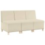 Unidad de Sofá Modular sin Brazos 3 pcs Crema 55 x 74 x 82 cm