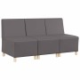 Unidad de Sofá Modular sin Brazos 3 pcs Gris 55 x 74 x 82 cm