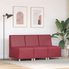 Unidad de Sofá Modular sin Brazos 3 pcs Rojo vino tinto Unidad de Sofá Modular sin Brazos 3 pcs Rojo vino tinto