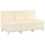 Unidad de Sofá Modular sin Brazos 3 pcs Crema 55 x 74 x 82 cm
