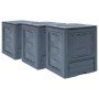 Compostadores de jardín 3 unidades gris 780 L 60x60x73 cm en Compostadores | Comprar online en Foro24