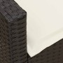 Set de sofás de jardín en forma de L con cojines 4 pzas negro