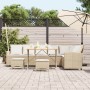 Juego de sofás de jardín en forma de L con cojines 4 pzas beige