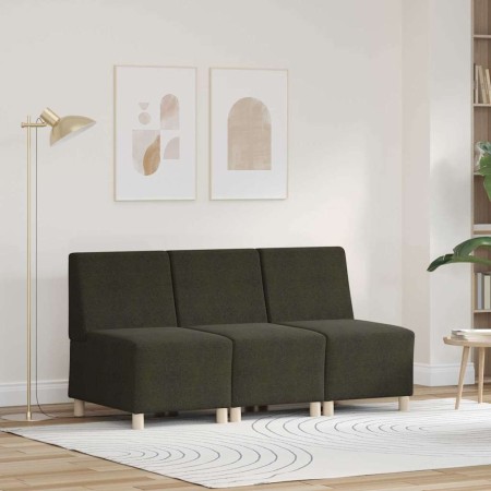 Sofá Sillón 3 pcs Verde 55 x 74 x 82 cm Cuero de ante sintético