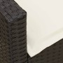 Juego de sofás jardín 4 pzas con cojines ratán sintético negro