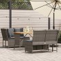 Set de sofá de jardín 3 pzas y cojines ratán sintético gris