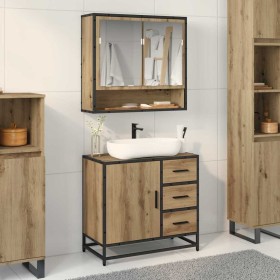 Juego de muebles de baño 2 pcs Roble artisan 65 x 33 x 60 cm Juego de muebles de baño 2 pcs Roble artisan 65 x 33 x 60 cm