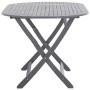 Juego de comedor de jardín 9 pzas madera maciza de acacia gris