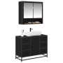 Juego de muebles de baño 2 pcs Roble negro 80 x 33 x 60 cm