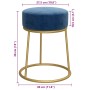 Hocker redondo azul terciopelo