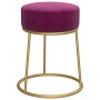 Hocker redondo morado terciopelo